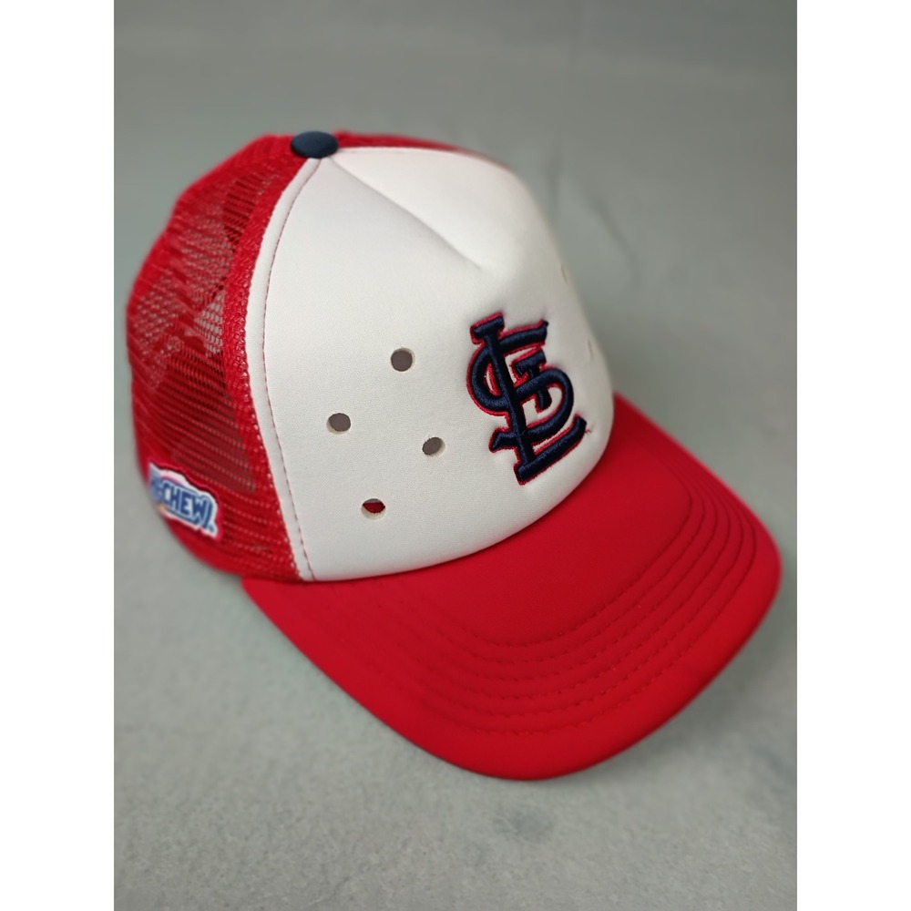 St. Louis Cardinals Hi-Chew Trucker Hat Red White Mesh Snapback Baseball Cap